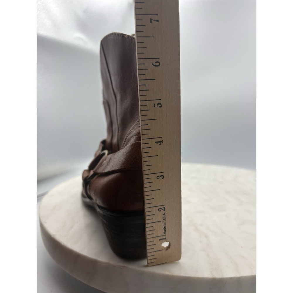 Franco Sarto Leather Boots Wade Brown Harness Western Mid Calf Womens 8 Boho EUC - Picture 12 of 12